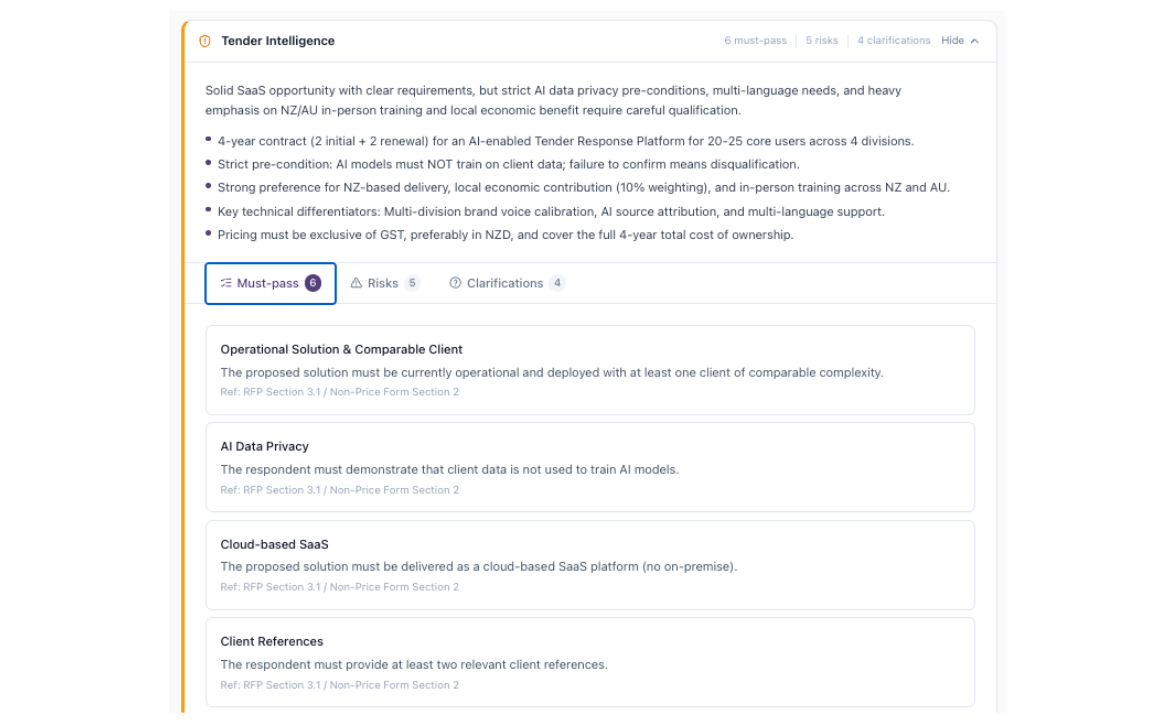 Must-Pass Items, Risk Flagging & Clarifications